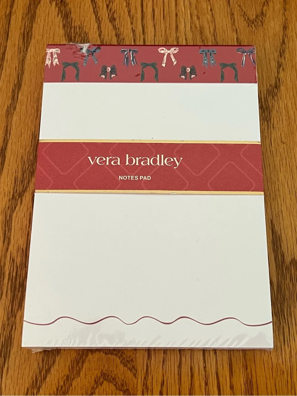 Vera Bradley Red & White Lined Notebook with Gold Trim